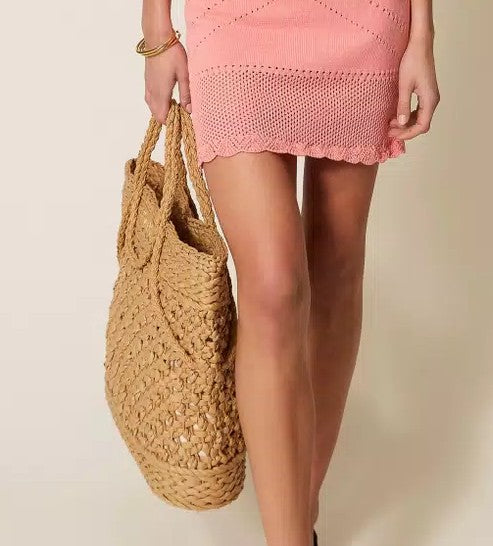 Borsa shopper in rafia Twinset
