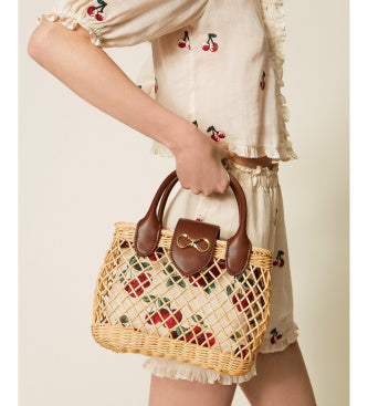 Borsa Twinset in vimini con tracolla