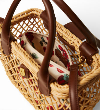 Borsa Twinset in vimini con tracolla